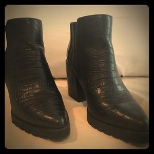 Bershka heeled snakeskin boots